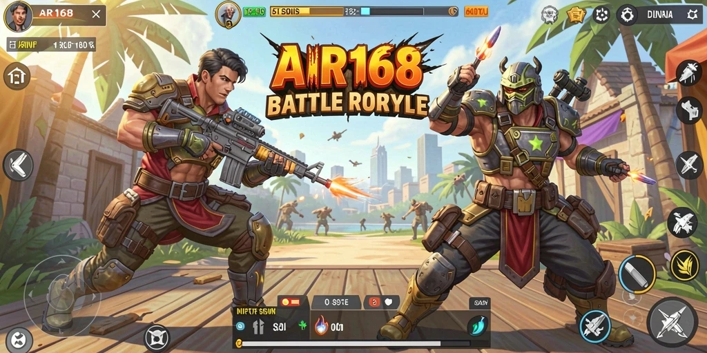 Tampilan seru dalam pertempuran Battle Royale di AIR168.