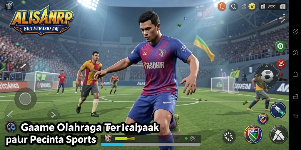 Tangkapan layar gameplay ALISANRP menampilkan aksi olahraga mendebarkan.