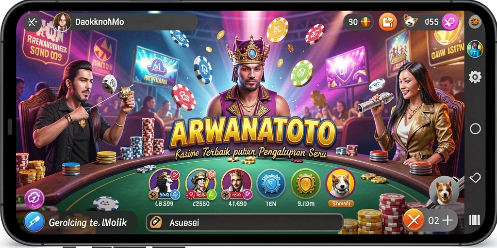 Screenshot utama ARWANATOTO menampilkan gameplay kasino yang seru.