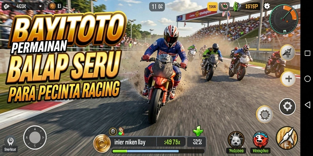 Screenshot gameplay BAYITOTO dengan aksi balap yang mendebarkan.