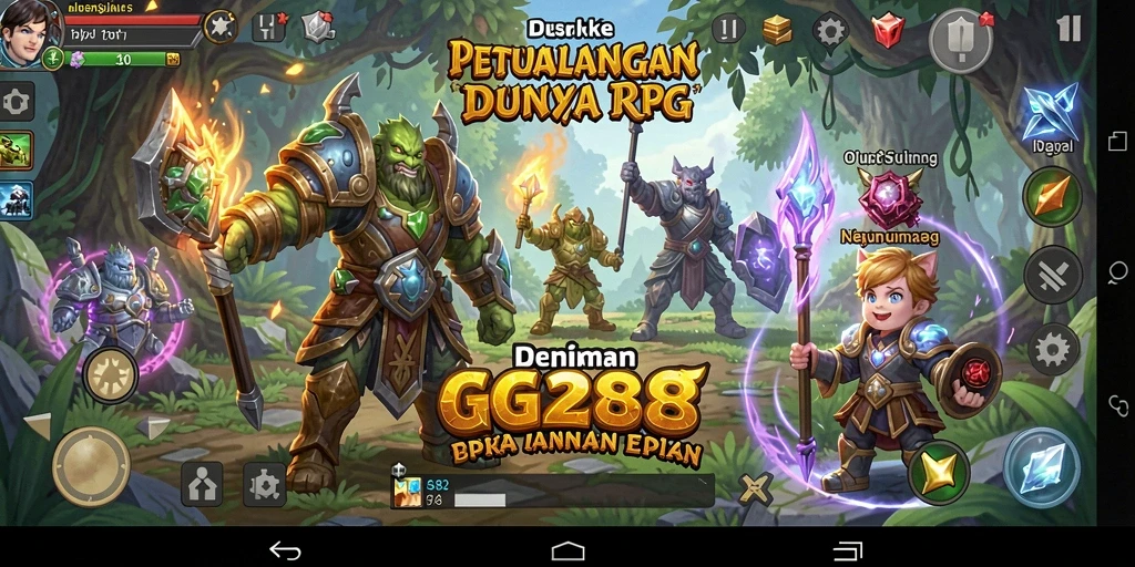 Tampilan gameplay seru dan mendebarkan dalam GG288 sebagai RPG.