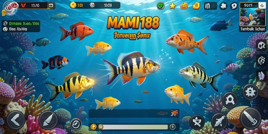 Screenshot gameplay MAMI188 yang menunjukkan keseruan tembak ikan.