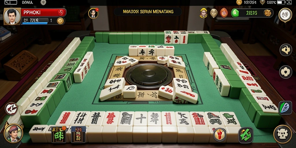 Tampilan gameplay Mahjong yang mendebarkan dan seru.