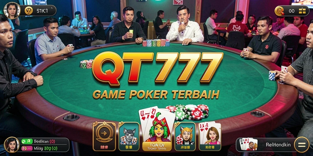 Tampilan gameplay Poker yang menarik di QT777 dengan interaksi pemain.