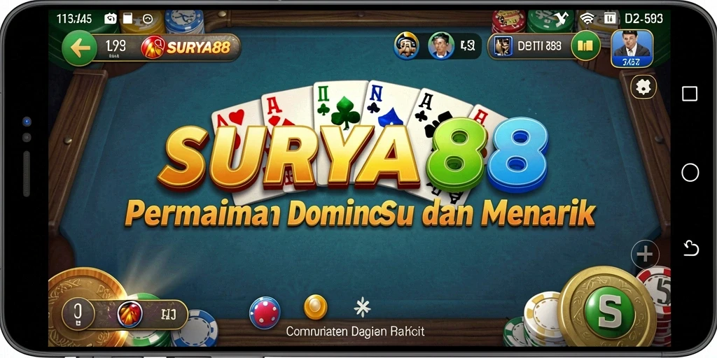 Tampilan gameplay menarik dari permainan Domino SURYA88.
