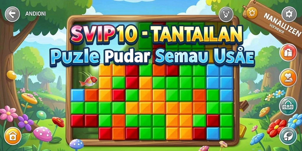 Screenshot gameplay SVIP10 menampilkan berbagai teka-teki yang menantang dan penuh warna.